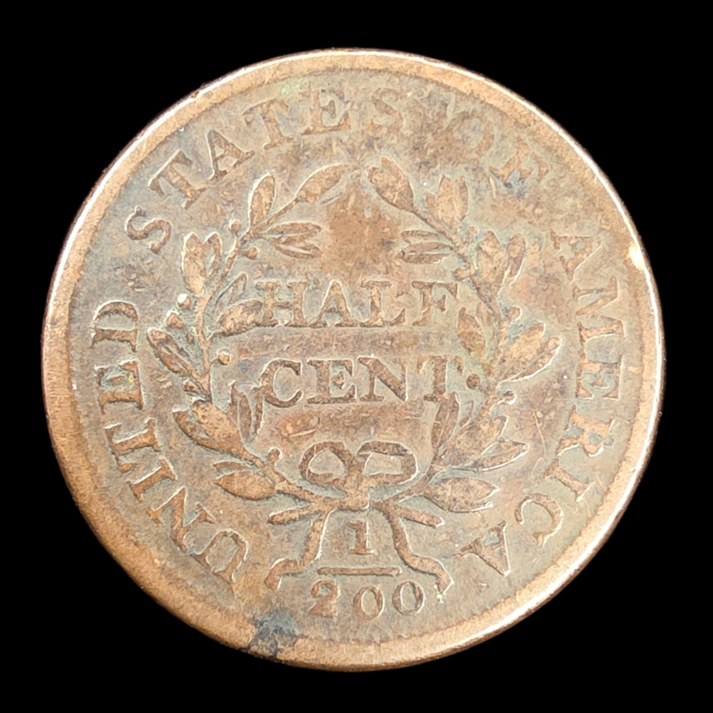 1805 Draped Bust Half Cent Large 5 W/ Stems