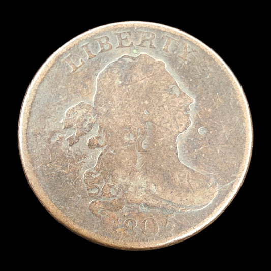 1805 Draped Bust Half Cent Large 5 W/ Stems