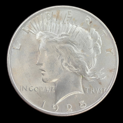 1925 Peace Silver Dollar – No Mint Mark – Philadelphia Mint – 90% Silver