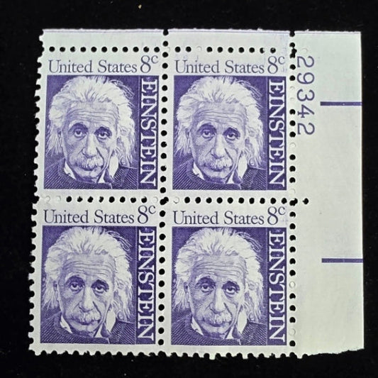 Scott #1285 Albert Einstein 8 Cent U.S. Block of 4 U.S. MNH Postage Stamps 1966